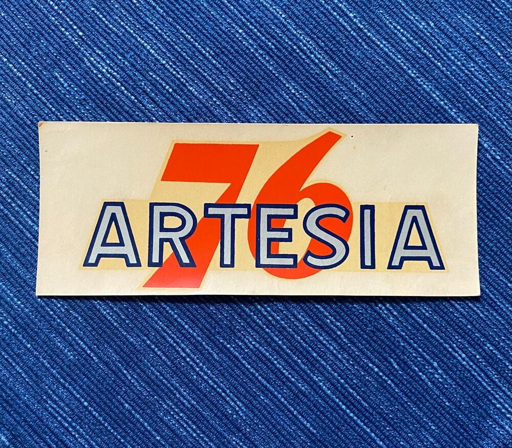 Vintage Union 76 Oil Artesia California Water Decal Gas Station Travel Souvenir